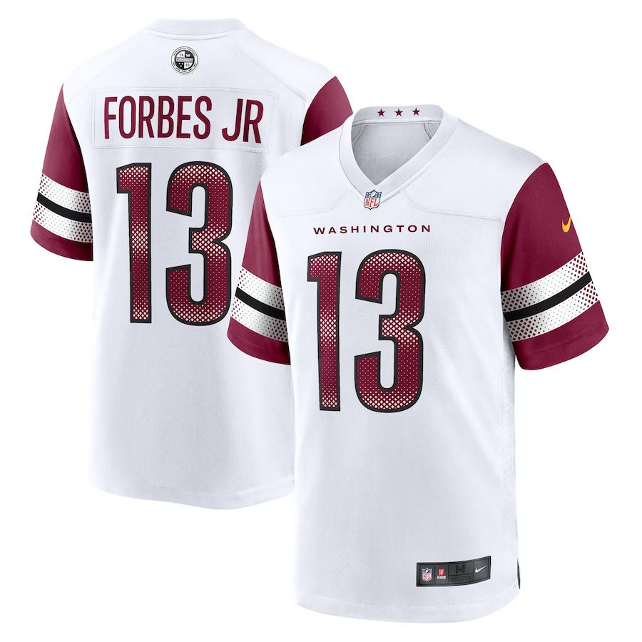 Men Washington Commanders #13 Emmanuel Forbes Jr. Nike White Away Game NFL Jersey->washington commanders->NFL Jersey